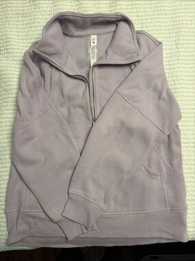 lululemon athletics scuba oversized funnel neck half zip long lilac ether